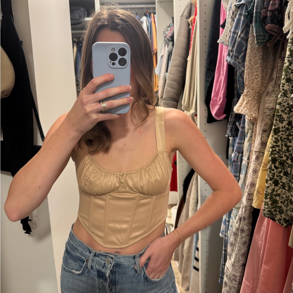 Zara Champagne Corset Crop Top